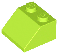 Brick Sloped 45° 2 x 2 in Lime
