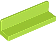 Panel 1 x 4 x 1 with Rounded Corners [Thin Wall] in Lime
