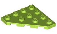 Wedge Plate 4 x 4 Cut Corner in Lime