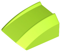 Brick Curved 2 x 2 with Lip, No Studs in Lime