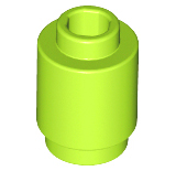 Brick Round 1 x 1 Open Stud in Lime