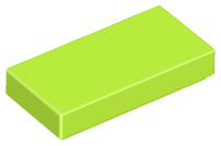 Tile 1 x 2 with Groove in Lime