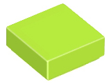 Tile 1 x 1 with Groove in Lime