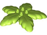 Duplo Plant Tree Leaves with 4 Top Studs in Lime