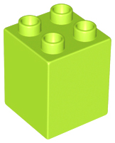 Duplo Brick 2 x 2 x 2 in Lime
