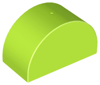 Duplo Brick 2 x 4 x 2 Curved Top in Lime
