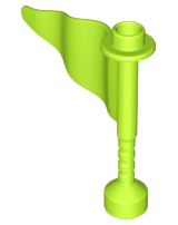 Duplo Flag Wavy 3 x 4 with Post in Lime