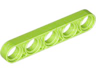 Technic Beam 1 x 5 Thin in Lime