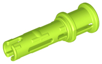 Technic Pin Long with Friction Ridges Lengthwise and Stop Bush [3 Lateral Holes, Big Pin Hole] in Lime