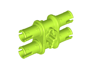 Technic Pin Double with Axle Hole in Lime