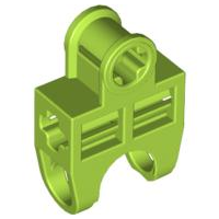 Technic Axle Connector 2 x 3 with Ball Socket, Open Sides in Lime