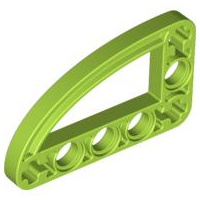 Technic Beam 3 x 5 L-Shape with Quarter Ellipse Thin in Lime