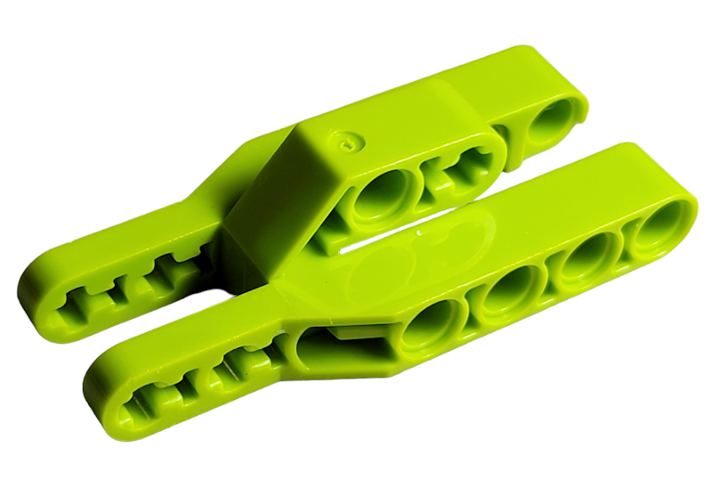 Technic Beam 3 x 7 x 2 Fork 3 Fingers in Lime