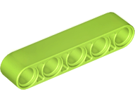 Technic Beam 1 x 5 Thick in Lime