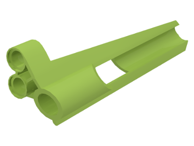 Technic Panel Fairing # 8 Small Long, Large Hole, Side B in Lime