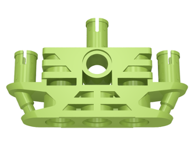 Large Figure Skeletal, Torso with 3 Pins (Tohunga) in Lime