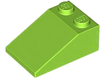 Brick Sloped 33° 3 x 2 in Lime
