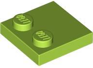 Plate Special 2 x 2 with Only 2 studs in Lime
