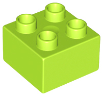 Duplo Brick 2 x 2 in Lime