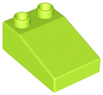 Duplo Brick 3 x 2 Slope 33° in Lime
