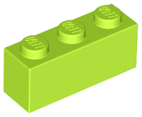 Brick 1 x 3 in Lime