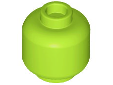 Minifig Head [Plain] [Hollow Stud] in Lime
