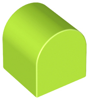 Duplo Brick 2 x 2 x 2 Curved Top in Lime