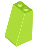 Brick Sloped 75° 2 x 2 x 3 [Solid Studs] in Lime