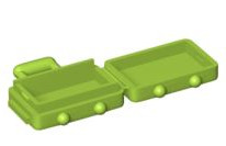 Bag / Suitcase with Long Handle [Opens] in Lime