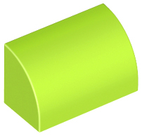 Brick Curved 1 x 2 x 1 No Studs in Lime