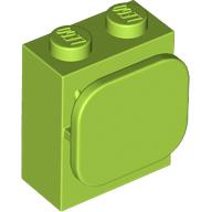 Brick Special 1 x 2 x 2 with Photo Clip in Lime