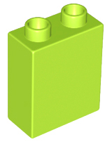 Duplo Brick 1 x 2 x 2 with Bottom Tube in Lime
