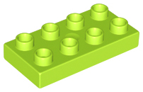 Duplo Plate 2 x 4 in Lime