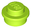 Plate Round 1 x 1 with Solid Stud in Lime