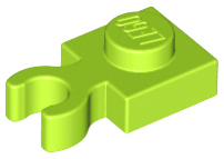 Plate Special 1 x 1 with Clip Vertical [Thick Open O Clip] in Lime