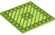 Plate Special 8 x 8 with Grille [Hole in Center] in Lime