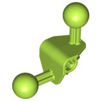 Large Figure Skeletal, Limb, Angular 90°, 4 x 4 x 2 with 2 Ball Joints, and Axle Hole in Lime