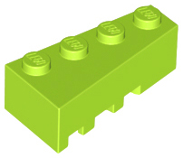Brick Wedged, Angled 4 x 2 Right in Lime