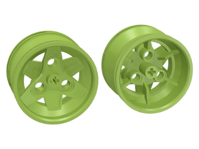 Wheel 43.2 x 26 Technic Racing Small with 3 Pinholes in Lime