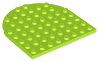 Plate 8 x 8 with Rounded End in Lime