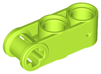 Technic Axle and Pin Connector Perpendicular 3L with 2 Pin Holes in Lime
