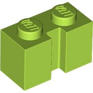 Brick Special 1 x 2 with Groove in Lime