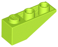 Brick Sloped Inverted 33° 3 x 1 with Internal Stopper and No Front Stud Connection in Lime
