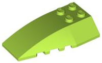 Brick Wedged, Curved 6 x 4 Triple in Lime