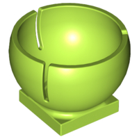 Cylinder Hemisphere 2 x 2 Ball Turret Socket Base in Lime