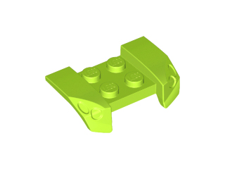 Mudguard 2 x 4 with Molded Headlights in Lime
