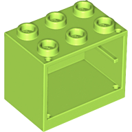 Cupboard 2 x 3 x 2 with Hollow Studs in Lime