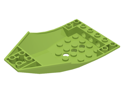 Brick Wedged, Curved Inverted 10 x 6 x 2 Cockpit in Lime