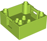 Duplo Container Box 4 x 4 with Studs on Corners in Lime