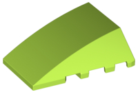 Brick Wedged, Curved 4 x 4 No Top Studs in Lime